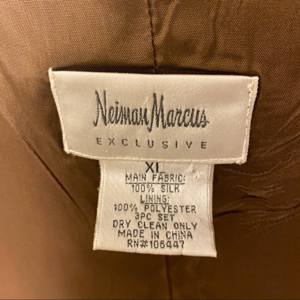 Neiman Marcus Brown Silk Shell. - image 7